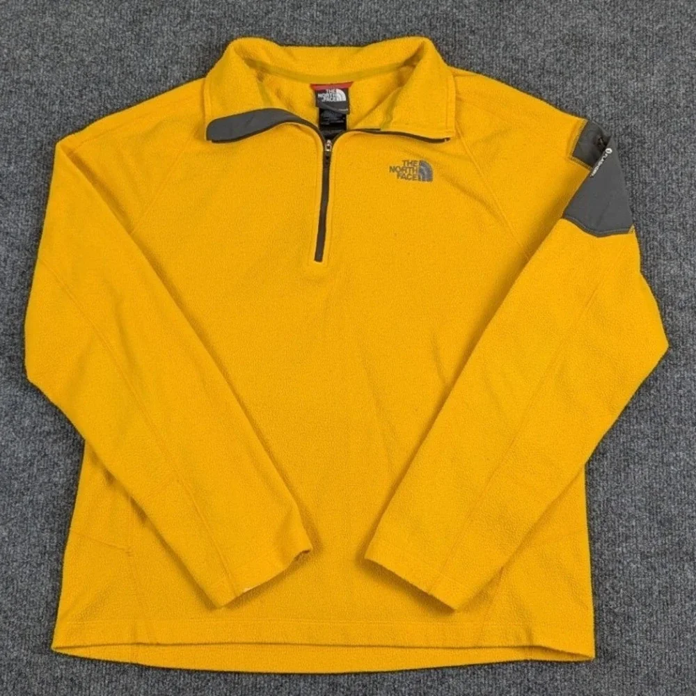 The North Face Mens TKA 100 FlashDry‎ 1/4 Zip Fleece Pullover Yellow Medium